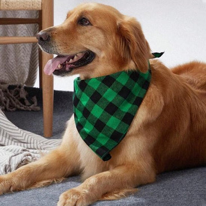 golden allonge bandana chien carreaux vert et noir