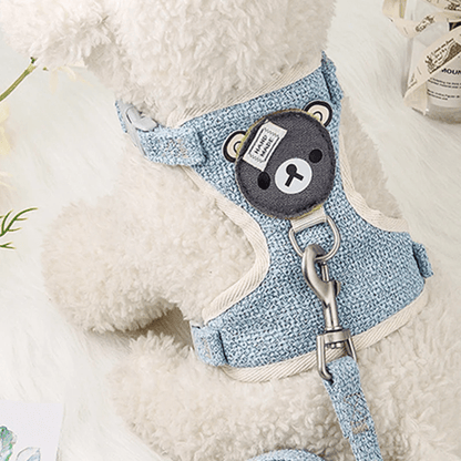 harnais petit chien bleu