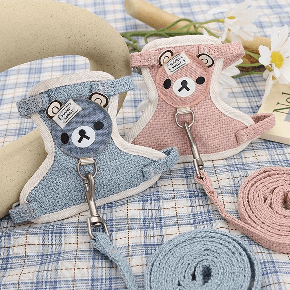 harnais petit chien rose bleu