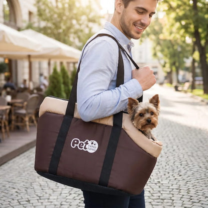 homme marchant ville yorkshire sac transport chien larges poignées