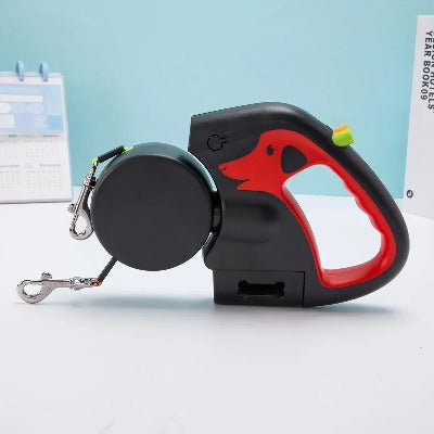 laisse double chien rouge