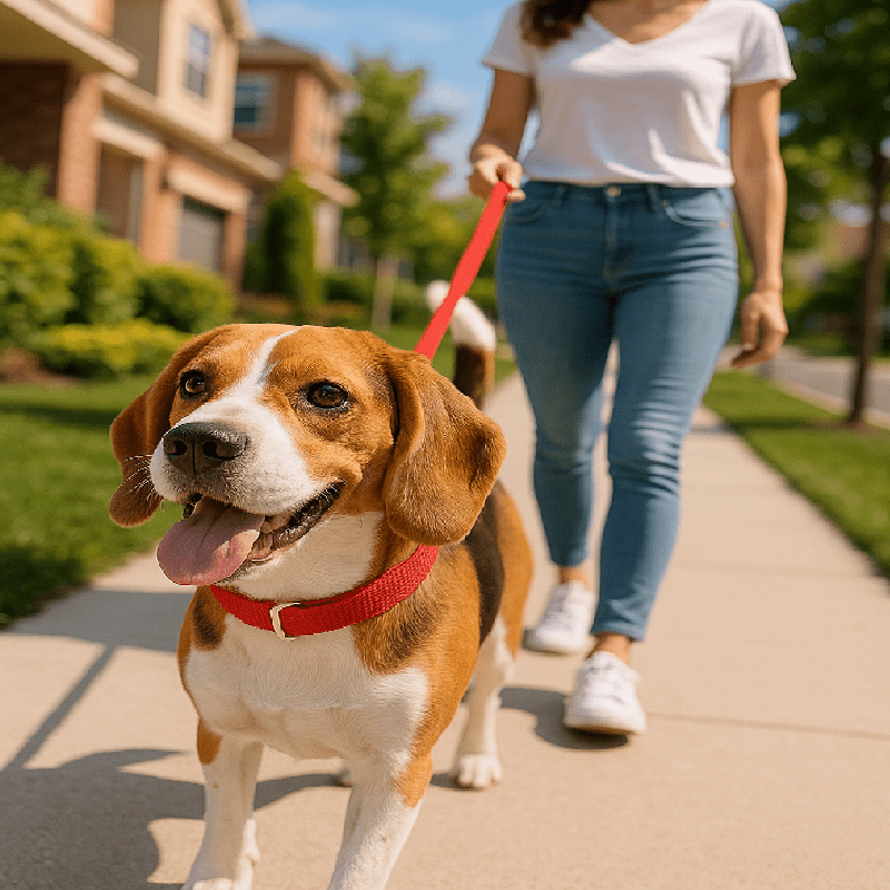 promenade beagle en laisse collier pour chien rouge