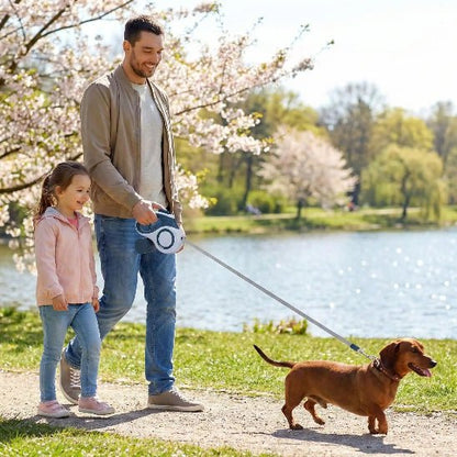 promenade teckel lac homme fille laisse pour chien enrouleur bleu
