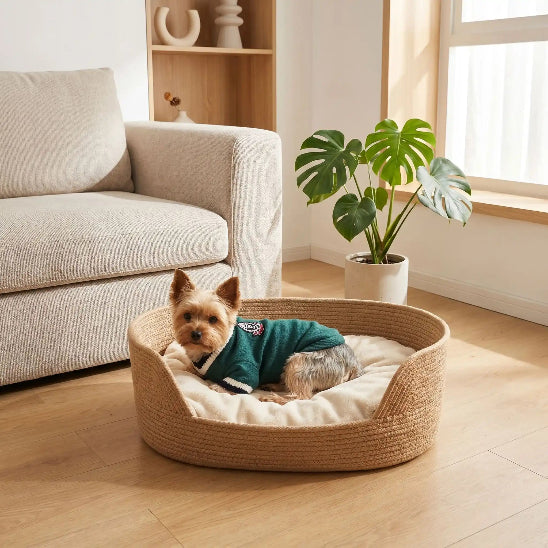 yorkshire allonge panier salon portant pull pour chien vert